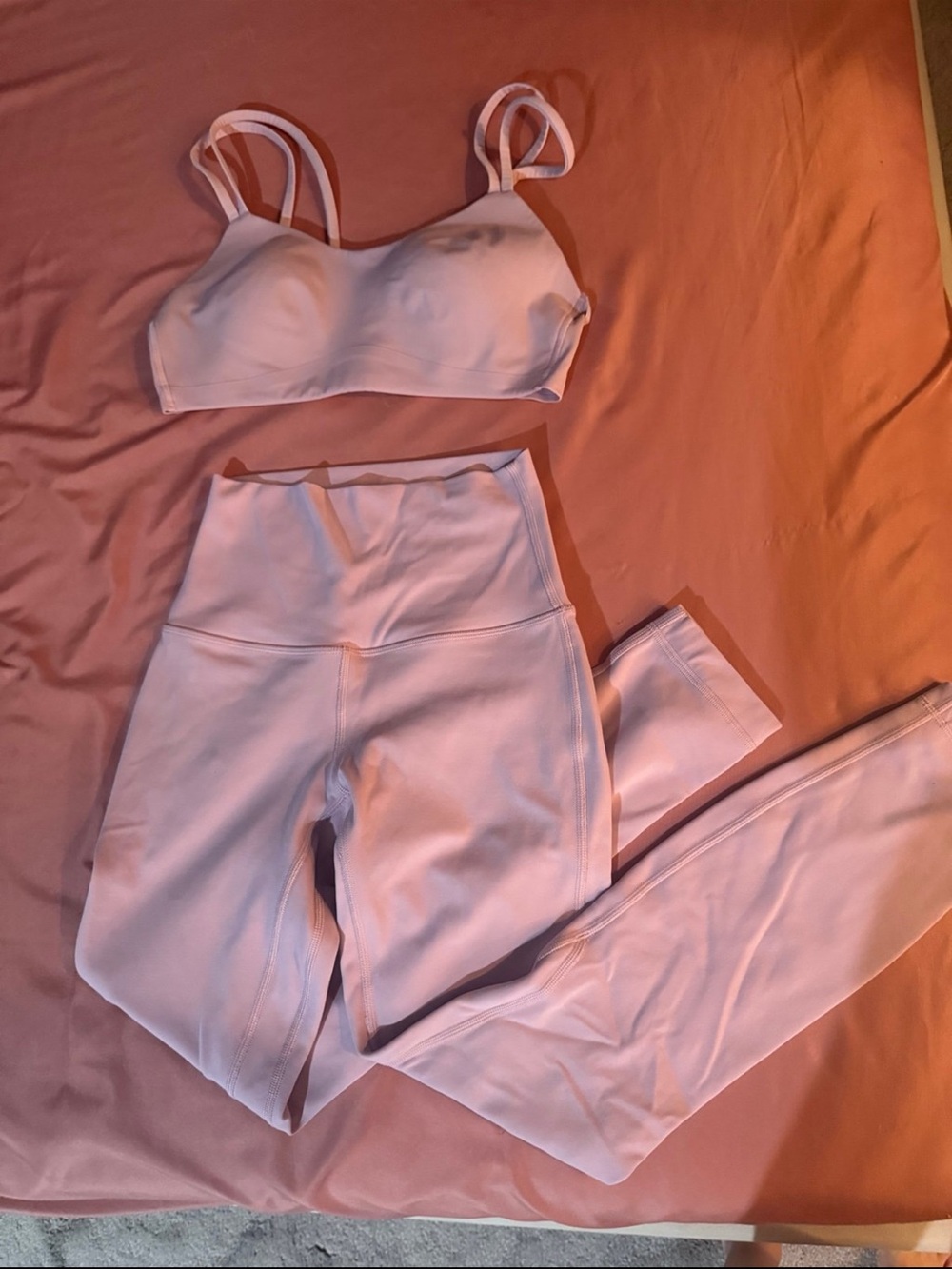 Lululemon Pink Peony Bra & Legging Set